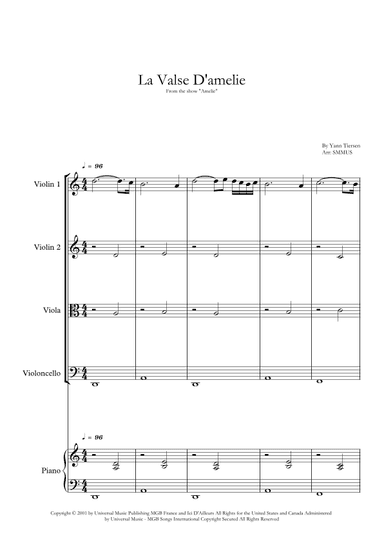 La Valse D'amelie (arr. SMMUS)