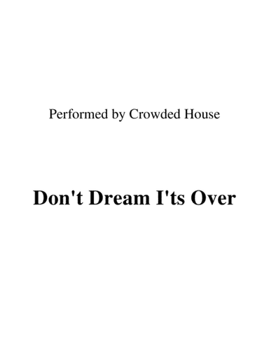 Don't Dream It's Over (arr. Ronn M)