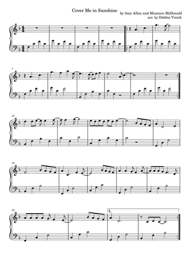 Cover Me In Sunshine (arr. Debbie Vinick)