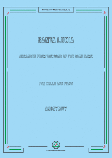 Louis-Santa Lucia, for Cello and Piano (arr. MSM)