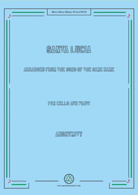 Louis-Santa Lucia, for Cello and Piano (arr. MSM)