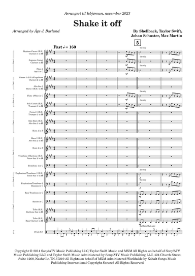 Shake It Off (arr. Aage Barlund)