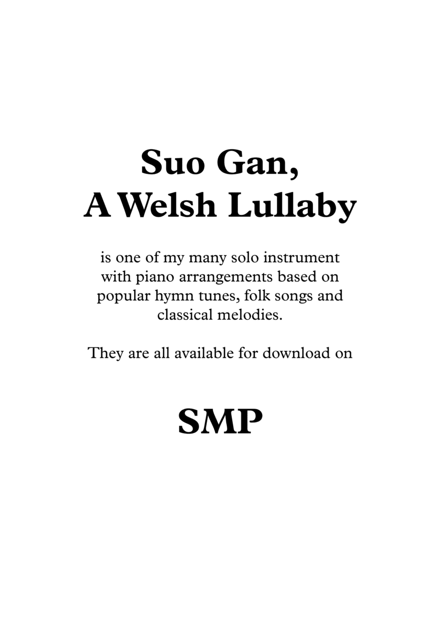 Suo Gan, A Welsh Lullaby, for Cello and Piano (arr. Nigel Williams)