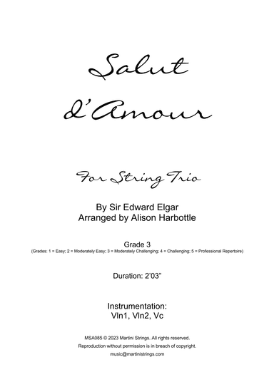 Salut d'Amour (arr. Alison Harbottle)