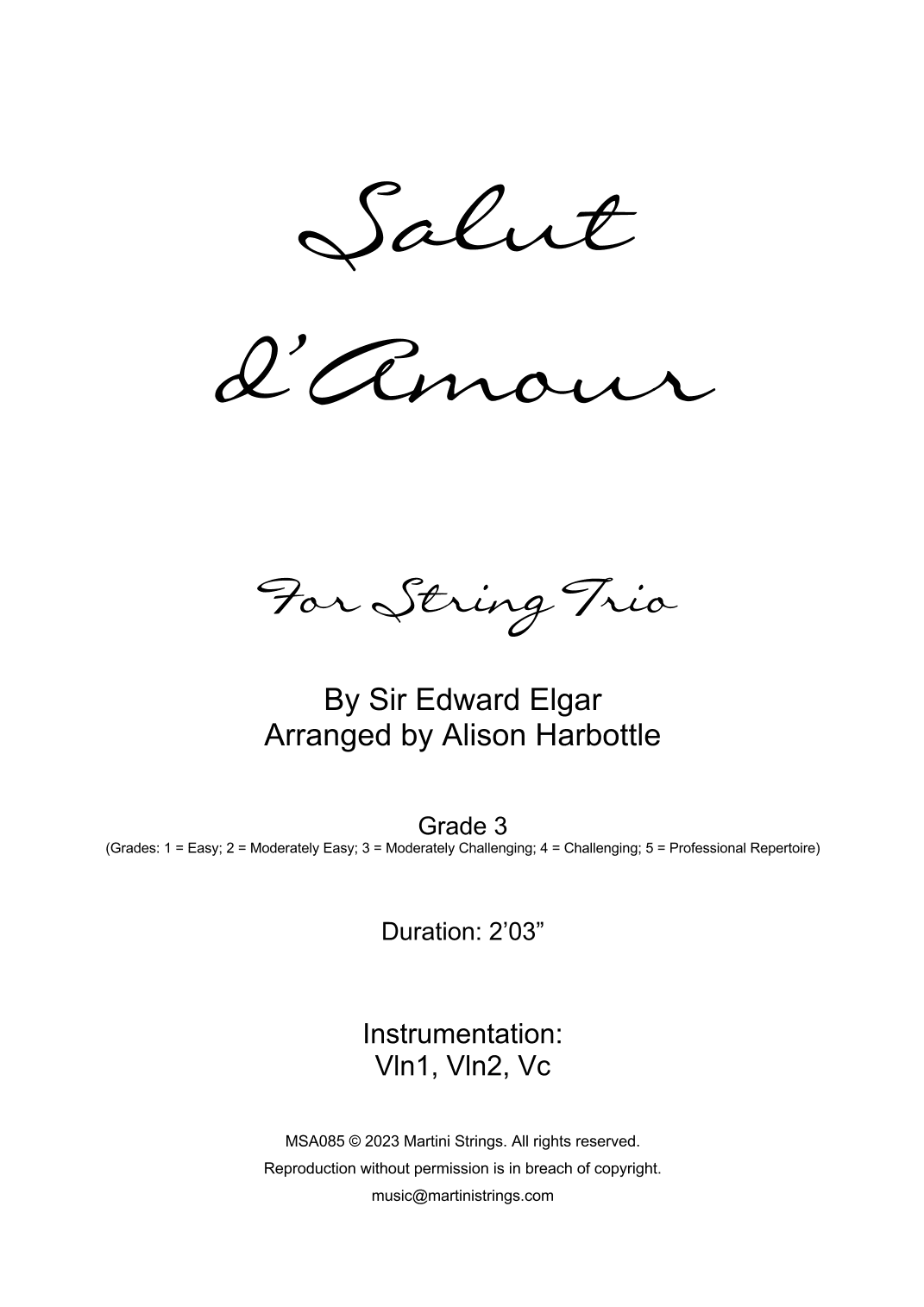 Salut d'Amour (arr. Alison Harbottle)