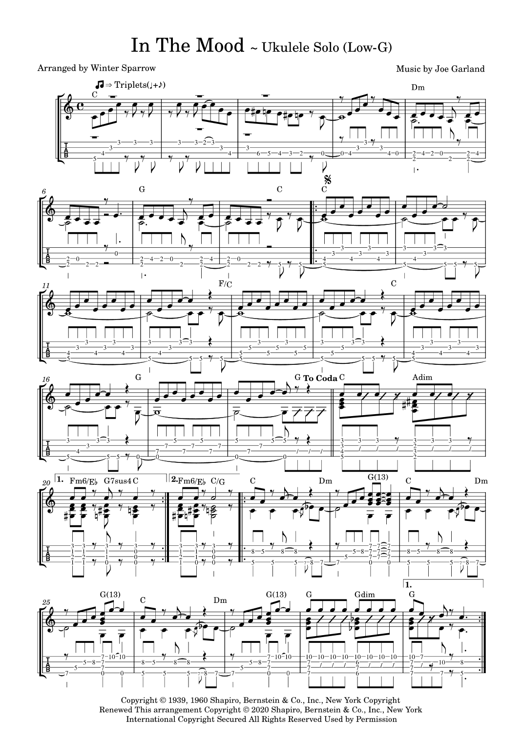 In The Mood (arr. Winter Sparrow)