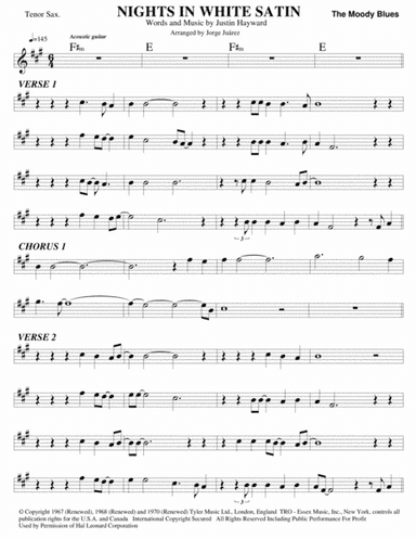 Nights In White Satin (arr. Jorge Juárez)