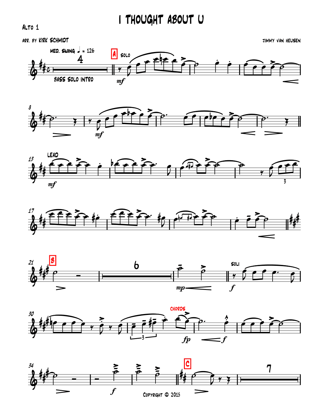 I Thought About You (arr. Kirk Schmidt)