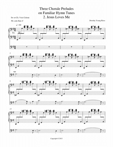 Three Chorales on Familiar Hymn Tunes, 2. Jesus Loves Me