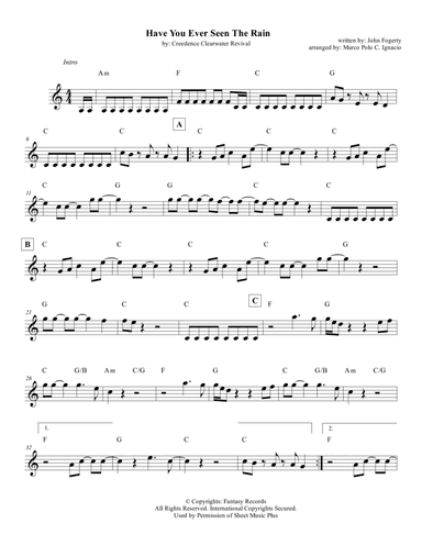 Have You Ever Seen The Rain? (arr. Marco Polo C. Ignacio)