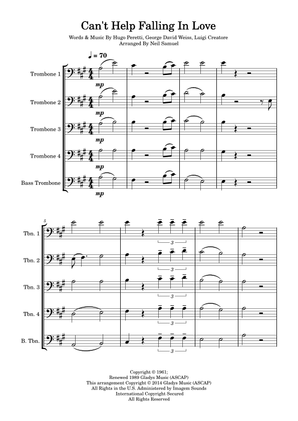 Can't Help Falling In Love (arr. Neil Samuel)