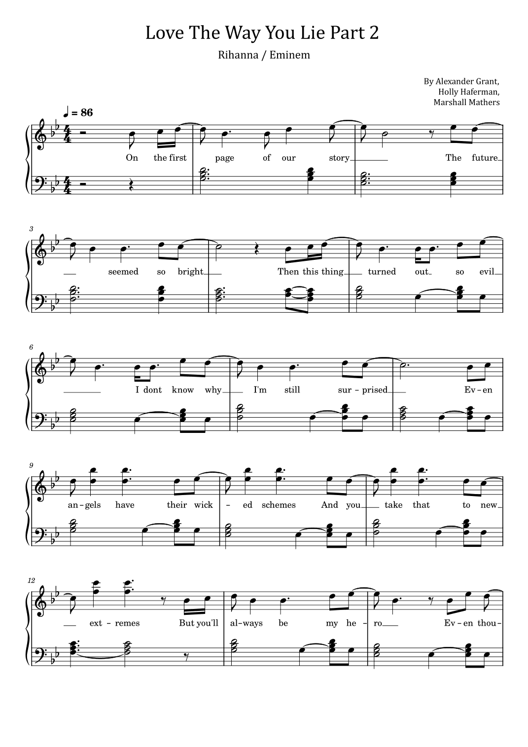 Love The Way You Lie (arr. poon)