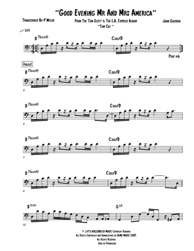 Good Evening Mr. And Mrs. America (arr. P Welsh)