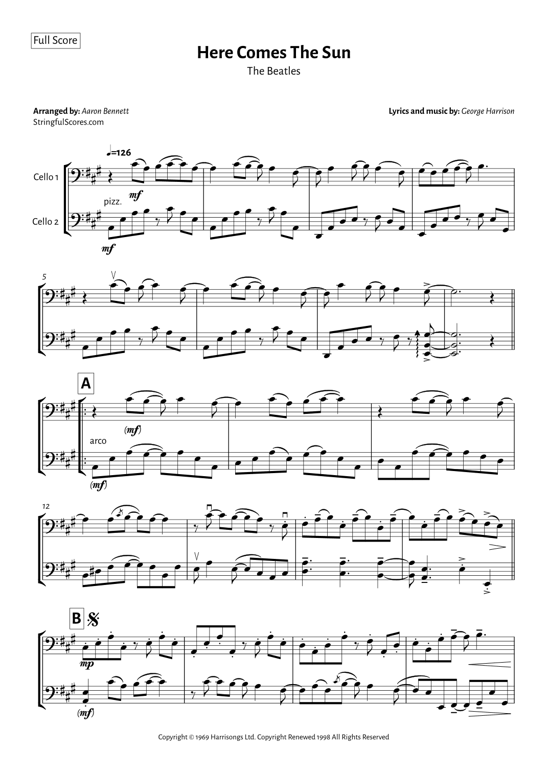 Here Comes The Sun (arr. Aaron Bennett)