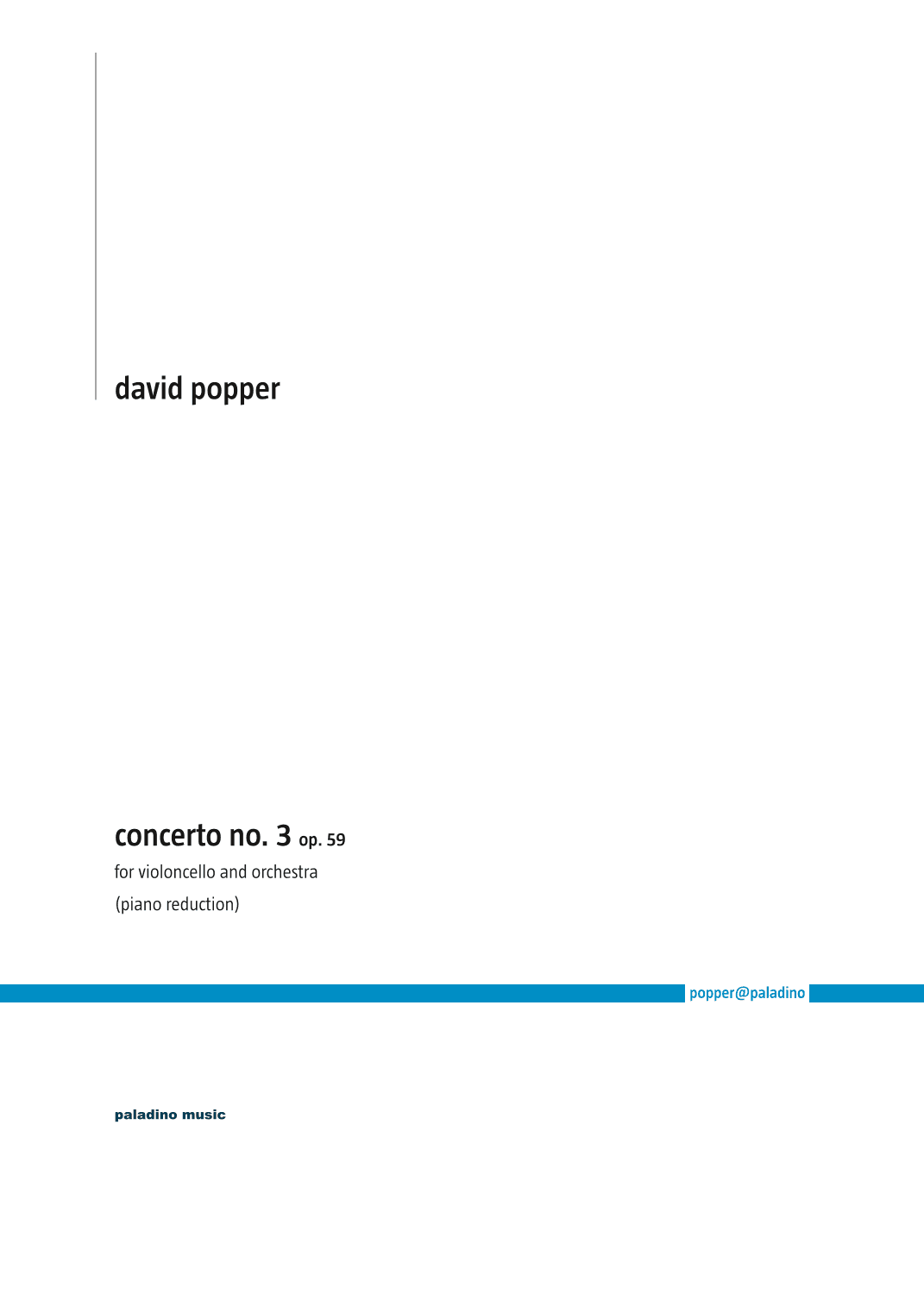 Cello Concerto No. 3 in G Major, Op. 59 (piano reduction)