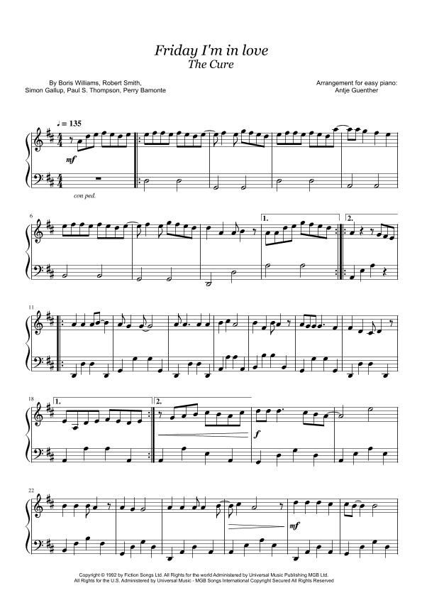 Friday I'm In Love (arr. Antje Günther)