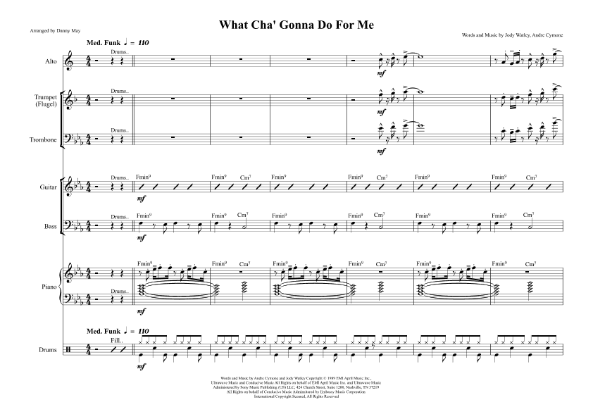 What Cha' Gonna Do For Me (arr. Danny May)