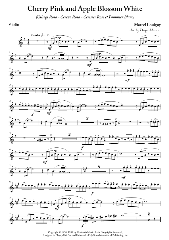 Cherry Pink And Apple Blossom White (arr. Diego Marani)