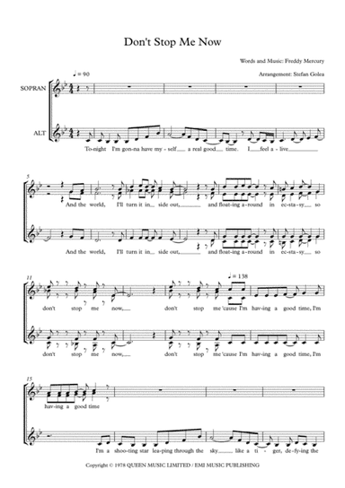 Don't Stop Me Now (arr. Stefan Golea)