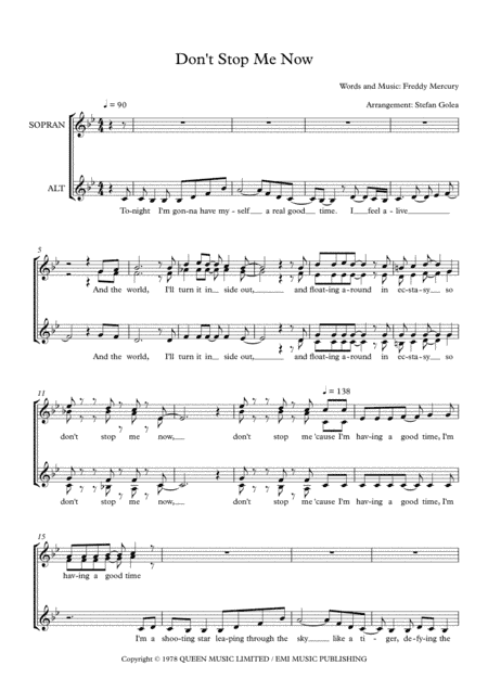 Don't Stop Me Now (arr. Stefan Golea)