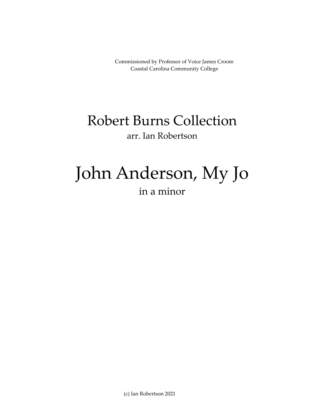 John Anderson My Jo in a minor (Burns)