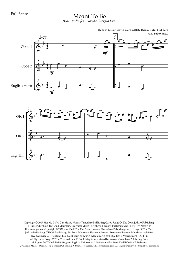 Meant To Be (arr. Fabio Britto)