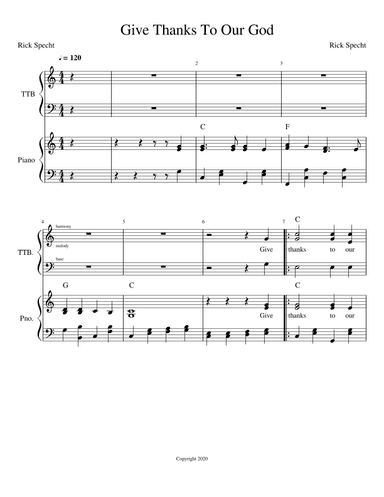 Give Thanks To Our God