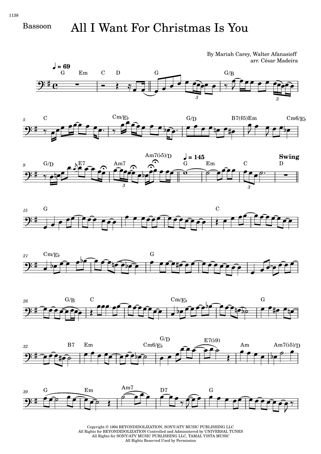 All I Want For Christmas Is You (arr. César Madeira)