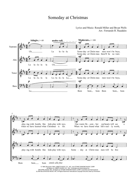 Someday At Christmas (arr. Fernando R. Raudales)