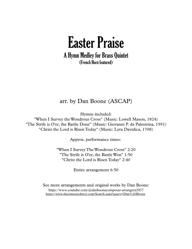 Easter Praise (arr. Dan Boone (ASCAP))