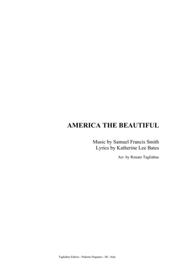 AMERICA THE BEAUTIFUL - For SATB Choir and Piano (arr. Renato Tagliabue)