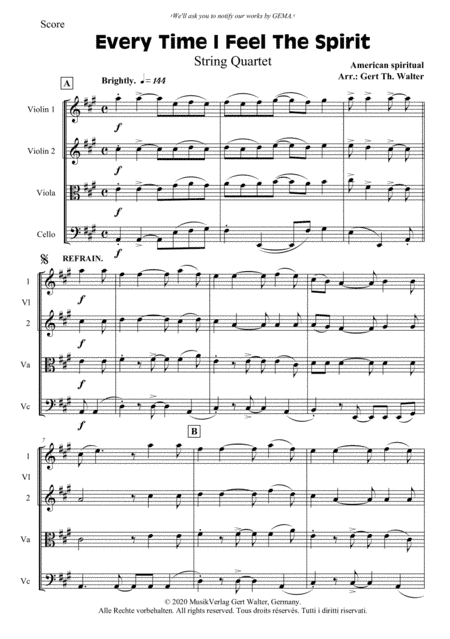 Every Time I Feel The Spirit (arr. Gert Th. Walter)