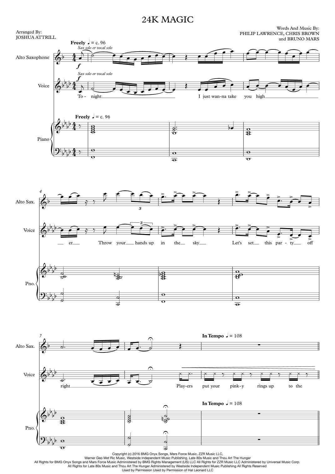 24k Magic (arr. Joshua Attrill)