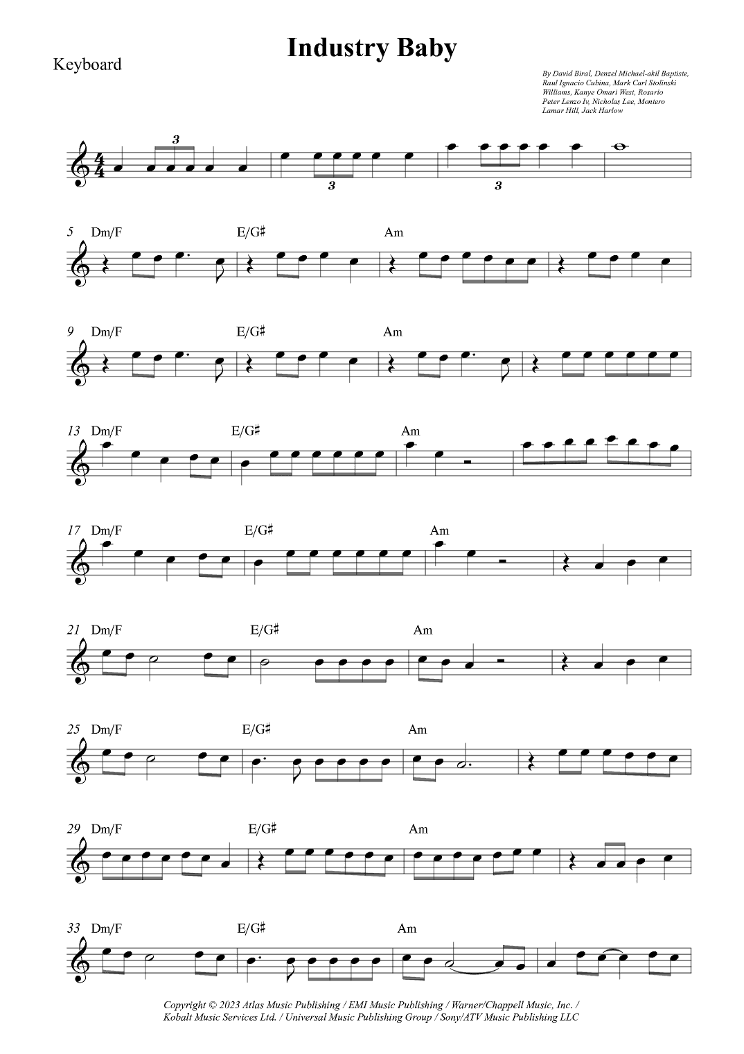 Industry Baby (arr. Wesley S. SIlva)