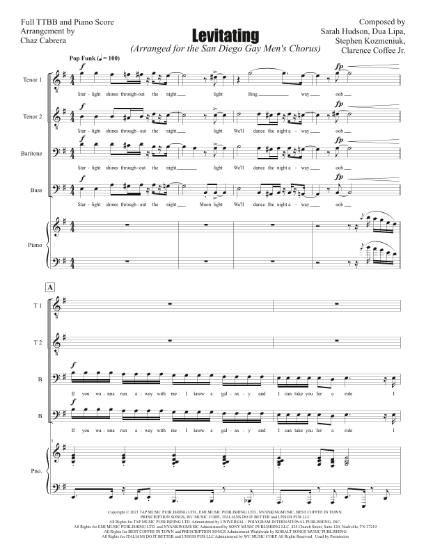 Levitating (arr. Chaz Cabrera)