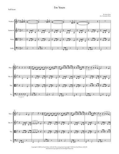 I'm Yours (arr. Fernando Britto)