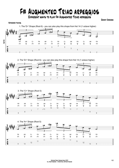 F# Augmented Triad Arpeggios (5 Ways to Play)