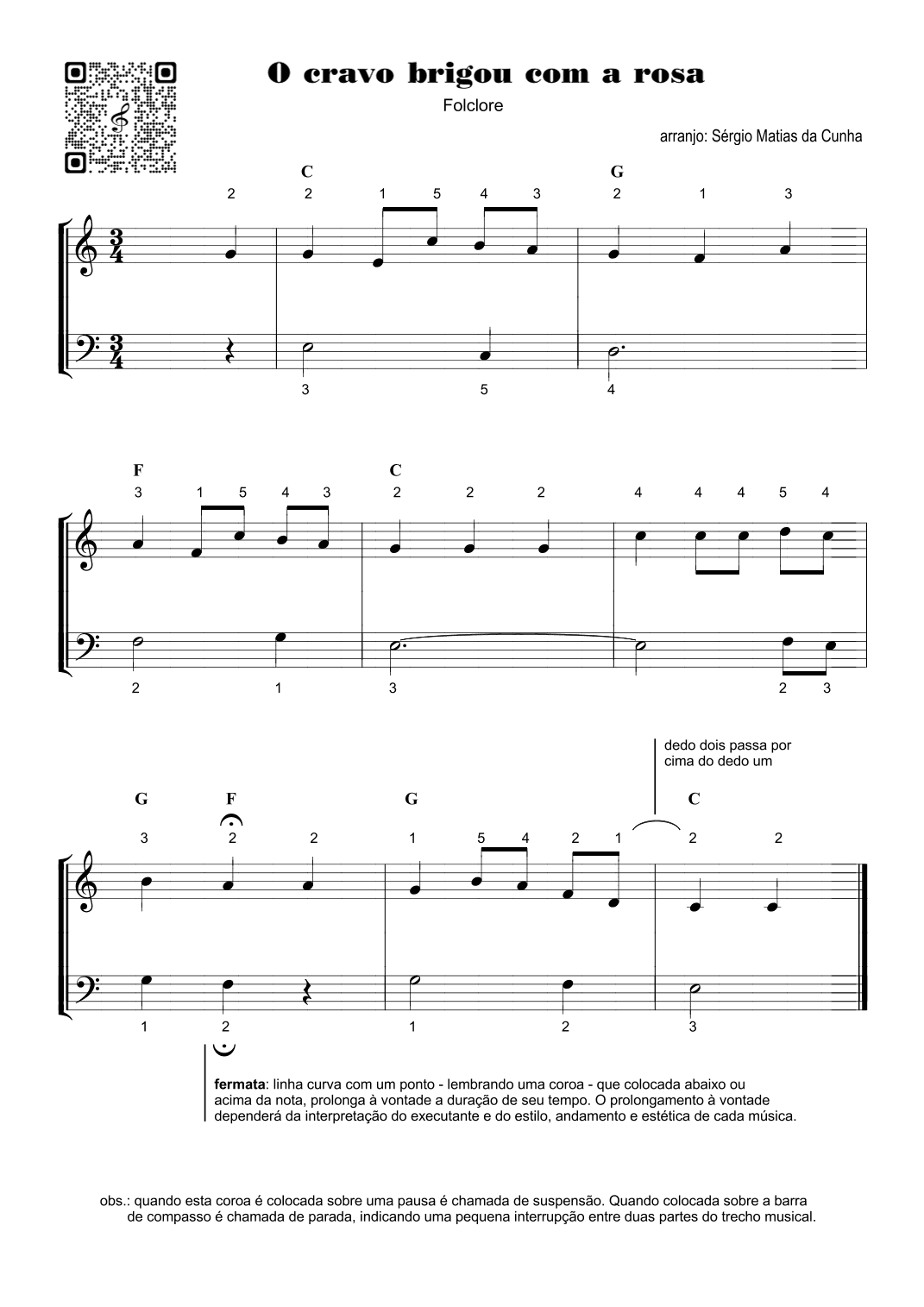 O cravo brigou com a rosa - Fase1 (arr. Sérgio Matias da Cunha)