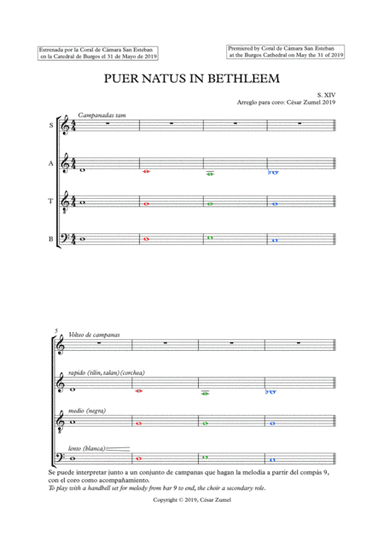 Puer natus in Bethleem (arr. César Zumel)