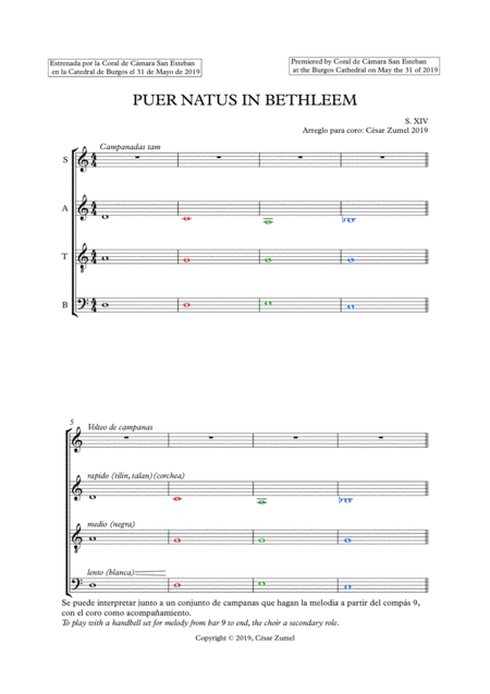 Puer natus in Bethleem (arr. César Zumel)