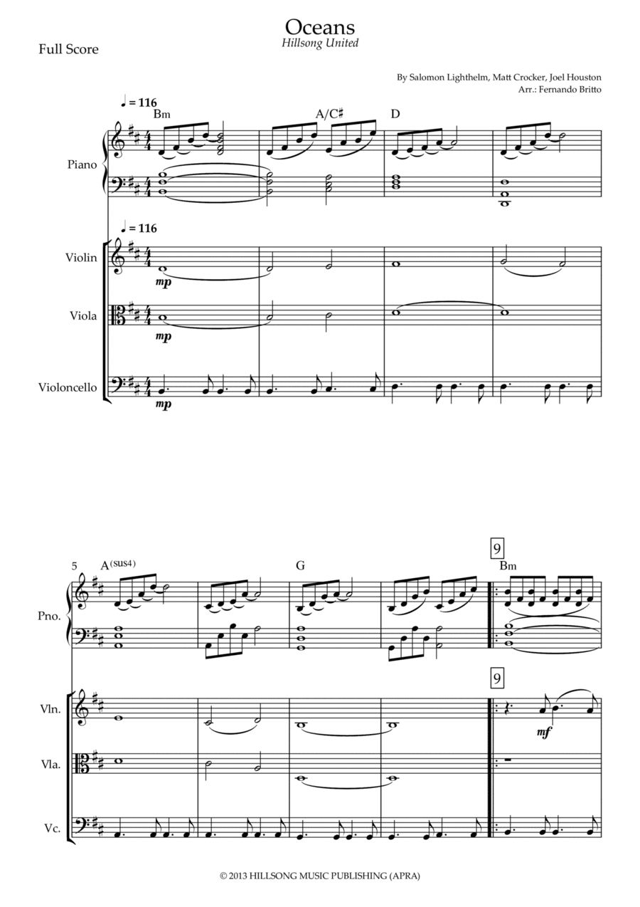 Oceans (where Feet May Fail) (arr. Fernando Britto)