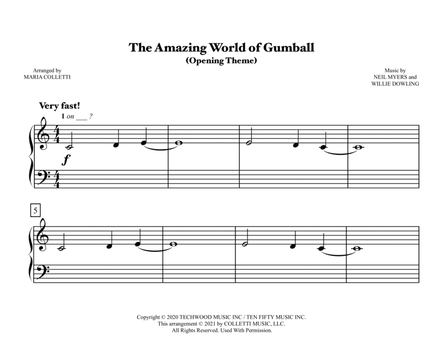 Amazing World Of Gumball Opening Theme (arr. Maria Colletti)