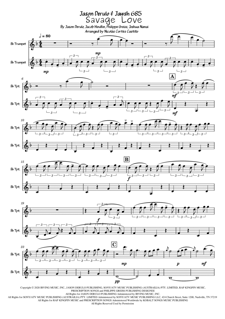 Savage Love (arr. Nicolás Cortés Castillo)