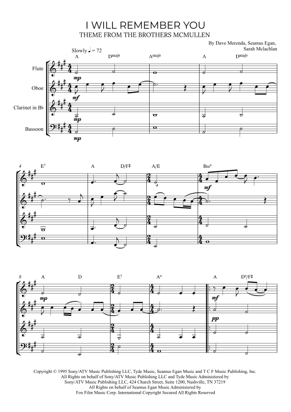 I Will Remember You (arr. Alex Nunes Rodrigues)