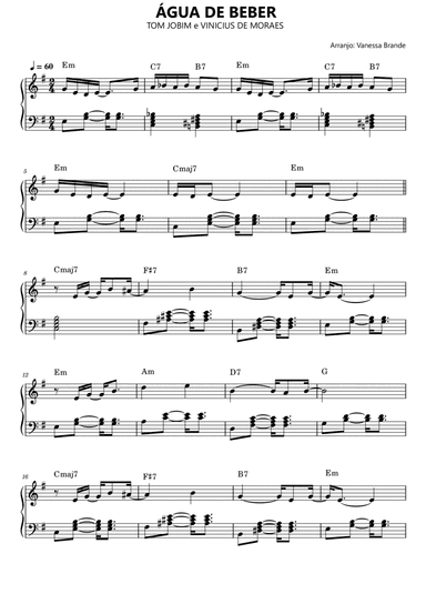 Agua De Beber (arr. Vanessa Brande)