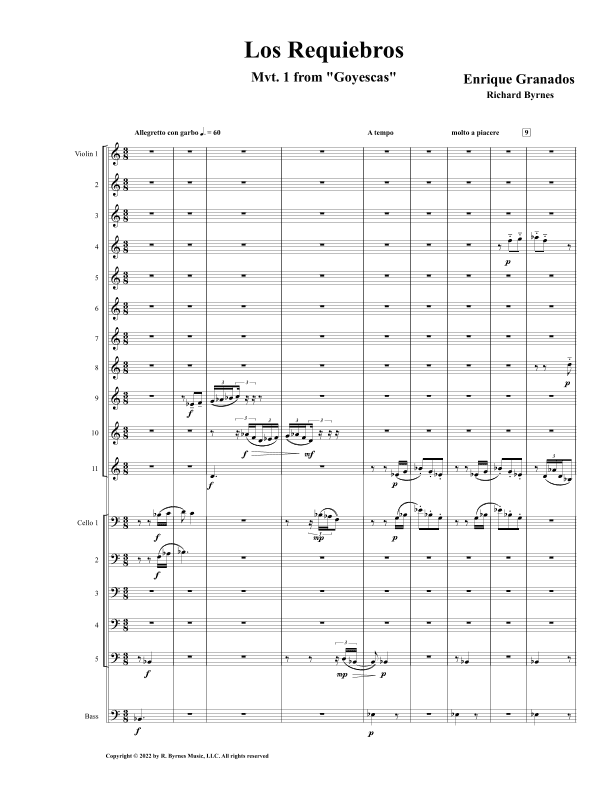 Los Requiebros (Flirtatiousness) for String Orchestra (arr. Richard Byrnes)