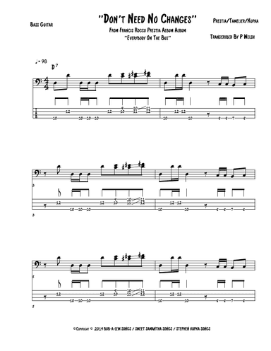 Don't Need No Change (arr. Accubass)