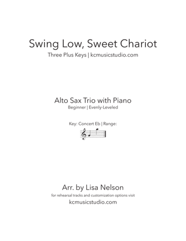 Swing Low, Sweet Chariot - Alto Sax Trio with Piano Accompaniment (arr. Lisa Nelson)