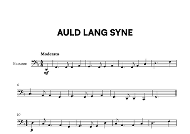 Traditional - Auld Lang Syne for Bassoon Solo (arr. Cadenza Editions)