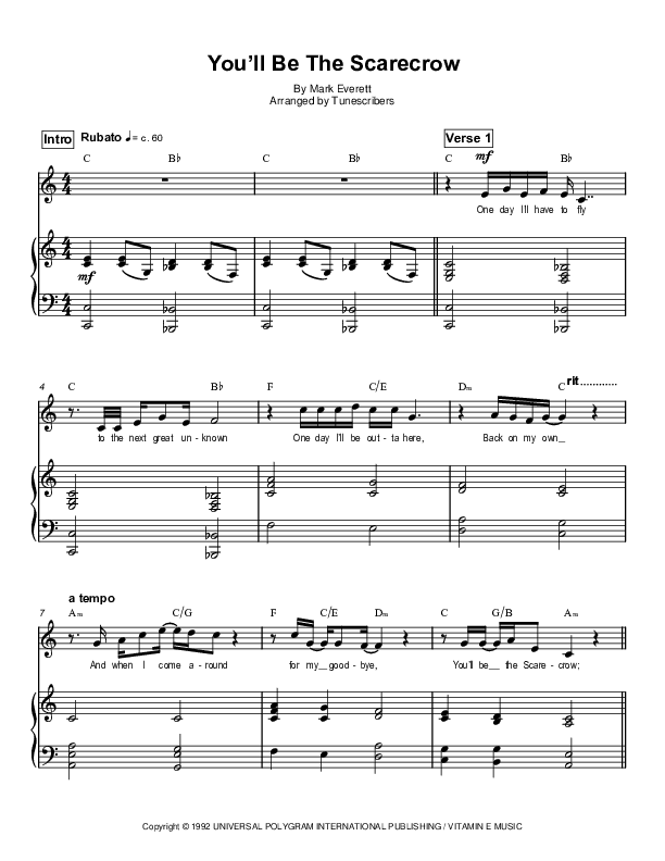 You'll Be The Scarecrow (arr. Tunescribers)